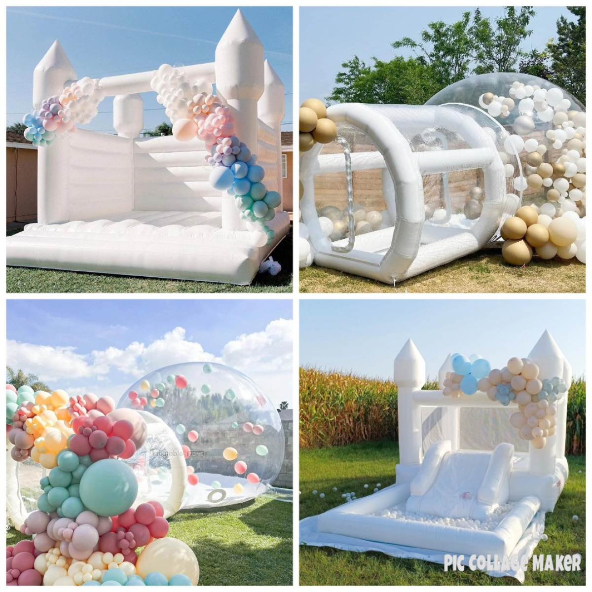 Białe dmuchańce zamek bańka bubble house — Atrakcje weselne — Lublin