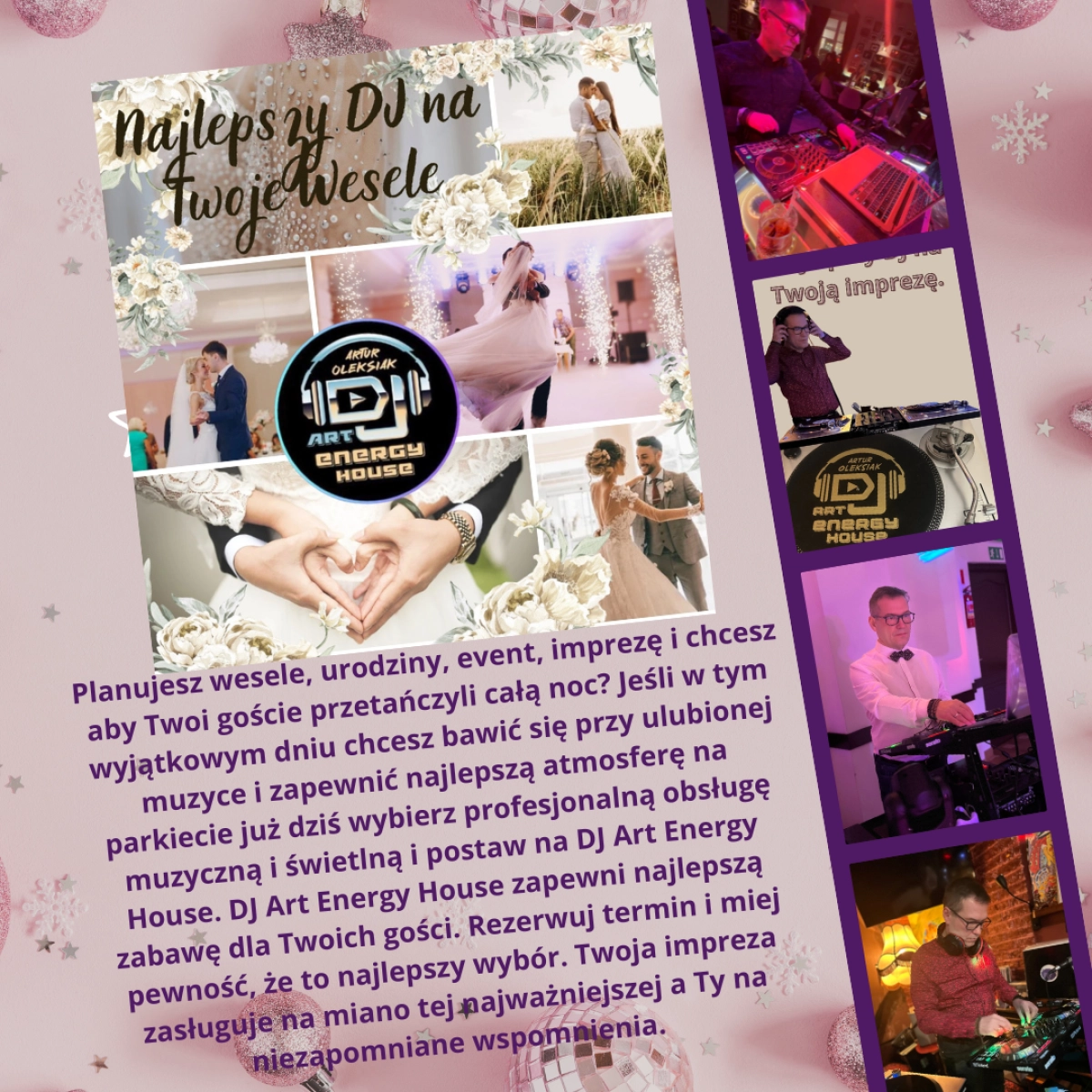 Dj Art Energy House bo Zasługujesz na najlepszych — DJ na wesele — Warszawa